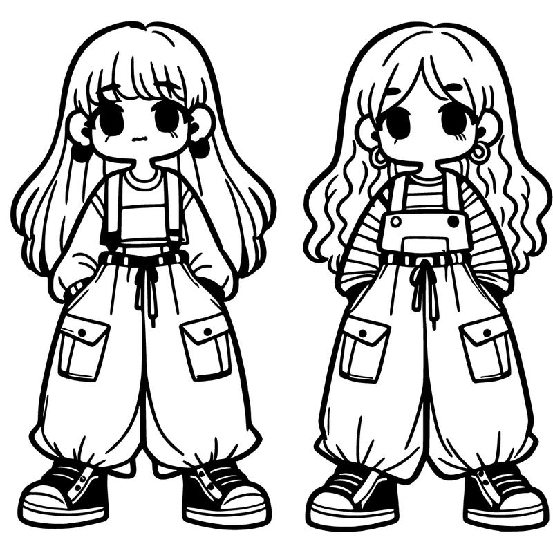 2 girls with baggy pants
