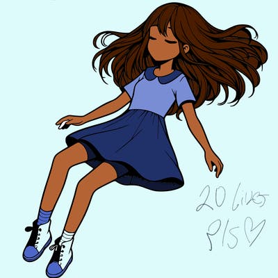 realistic girl floating