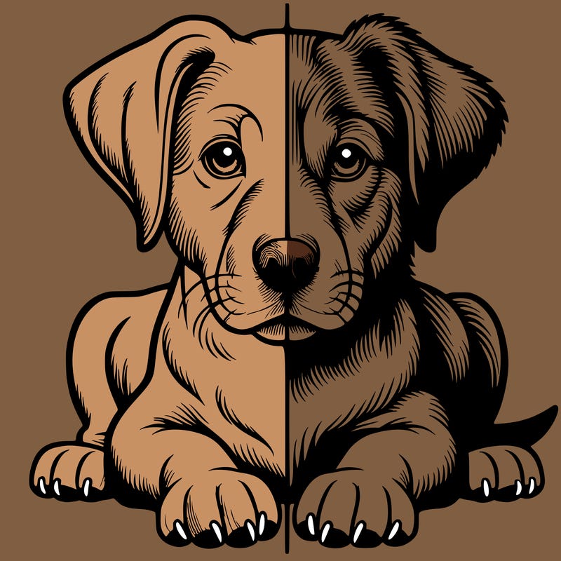 realistic dog split picture