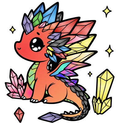 little cute crystal dragon