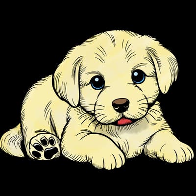 a cute realistic puppy