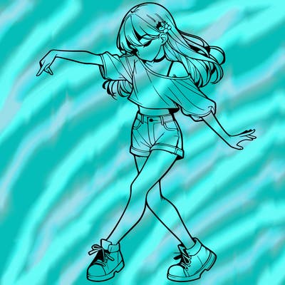 realistic girl danceing