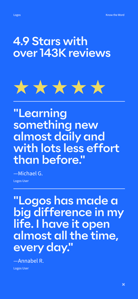 User reviews and star ratings for Logos Deep Bible Study app