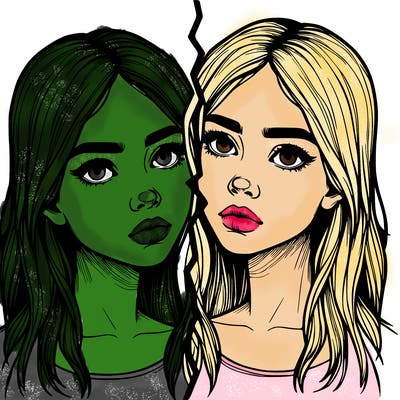 realistic girl split