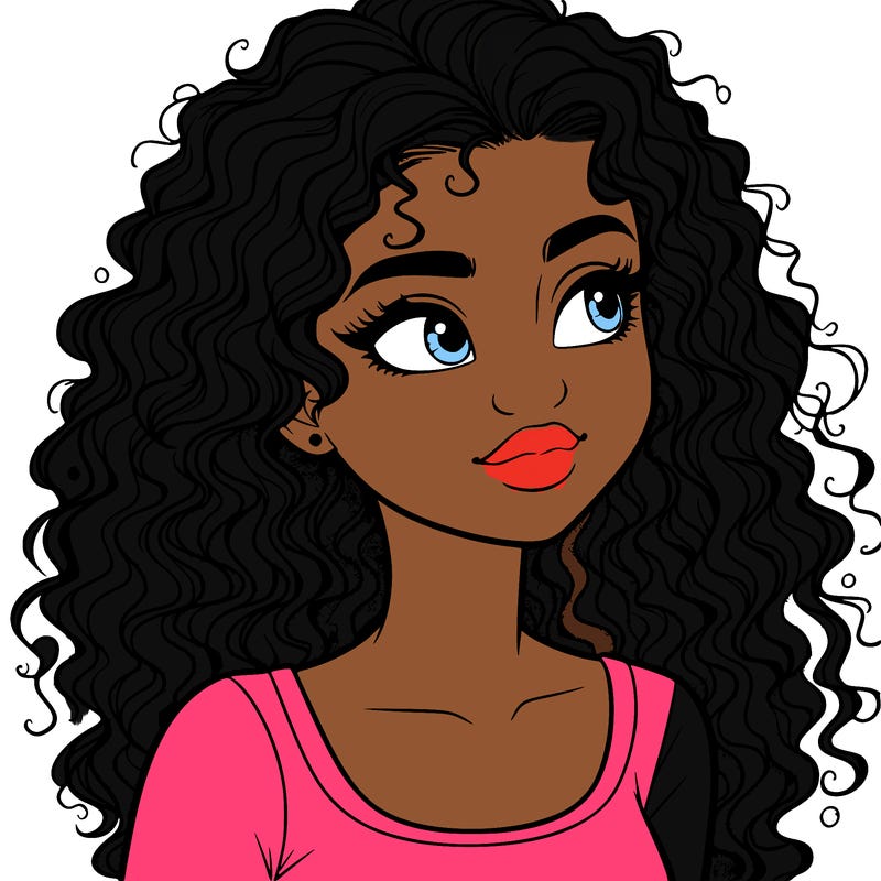 realistic girl with curly hair