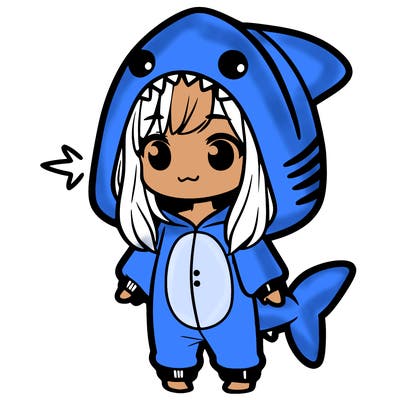 girl in shark onesie
