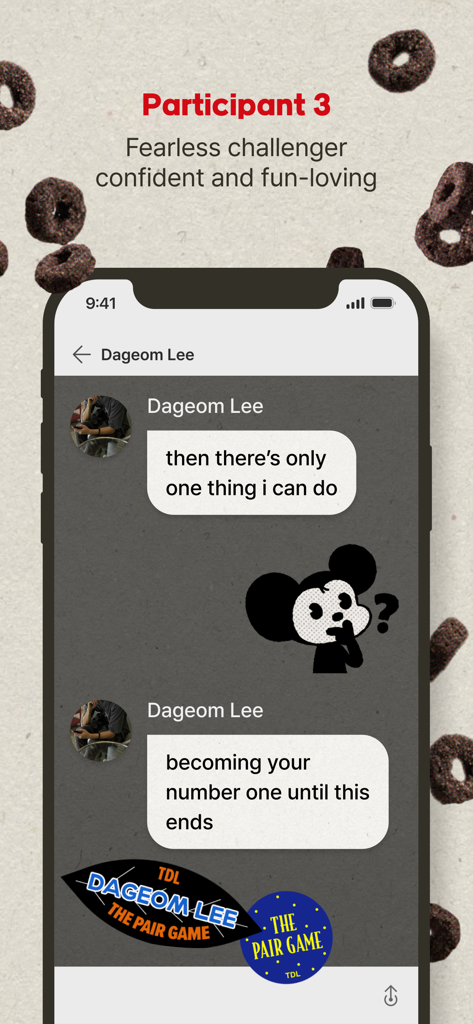 Picka: Virtual Messenger - A mobile chat conversation with character Dageom Lee in Picka Virtual Messenger