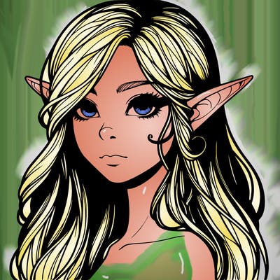 elf girl realistic dark fantasy