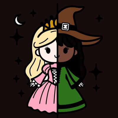 split princess and witch