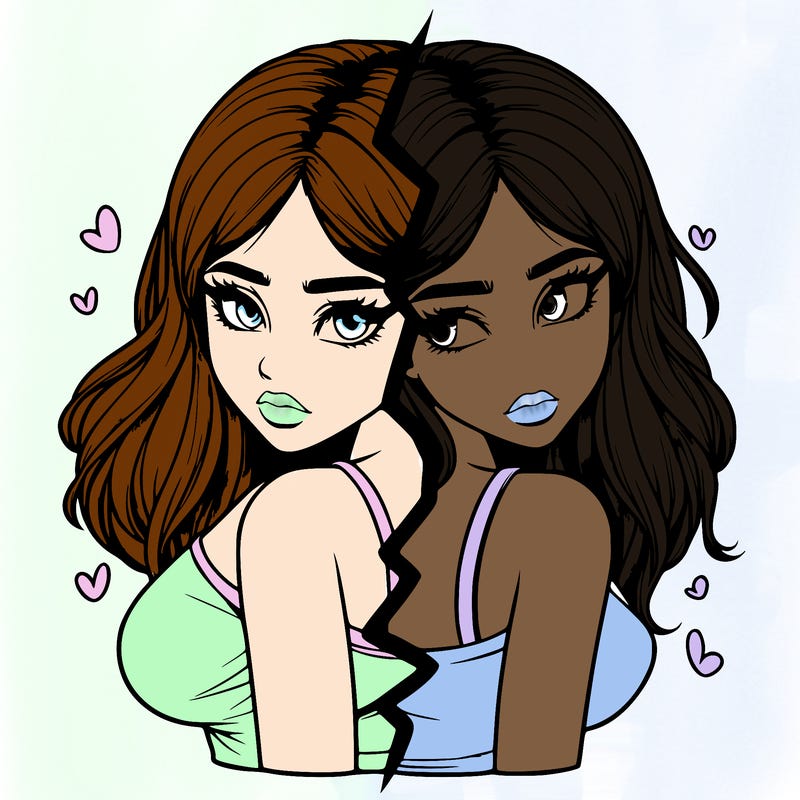 realistic girl split