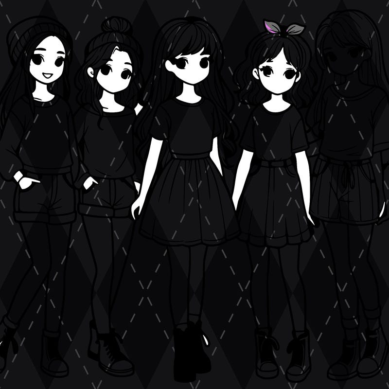 a group of five girls