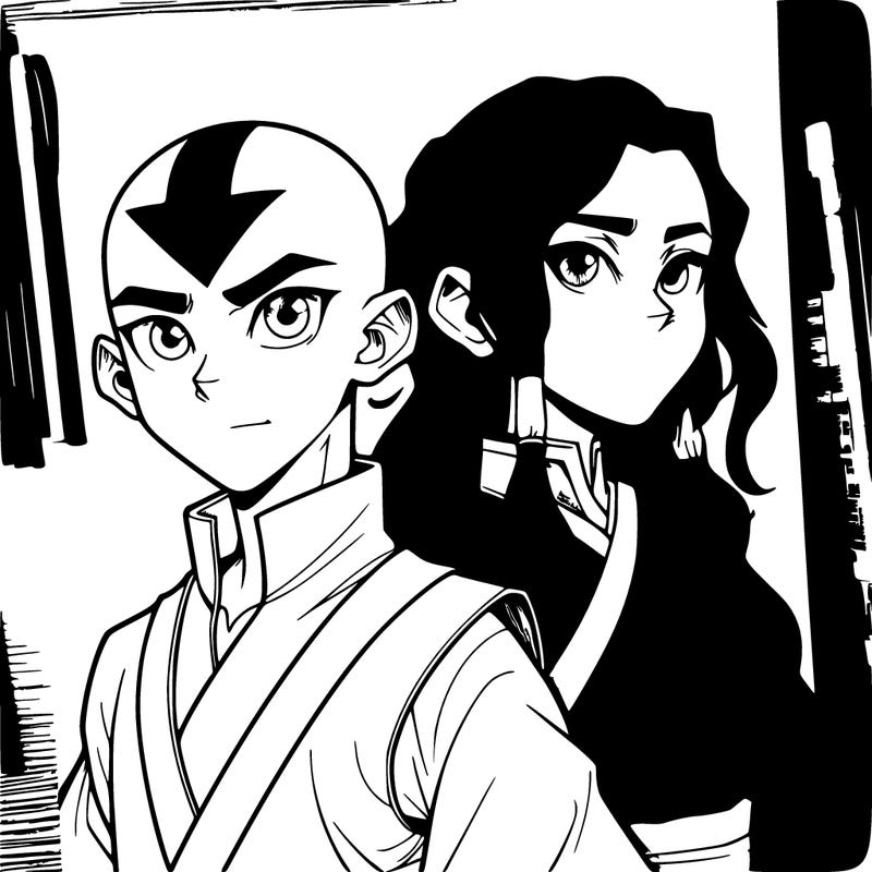 anime katara & aang