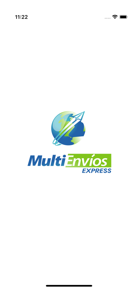 MultiEnvíos Express - MultiEnvios Express splash screen featuring the company logo with a globe and paper airplane