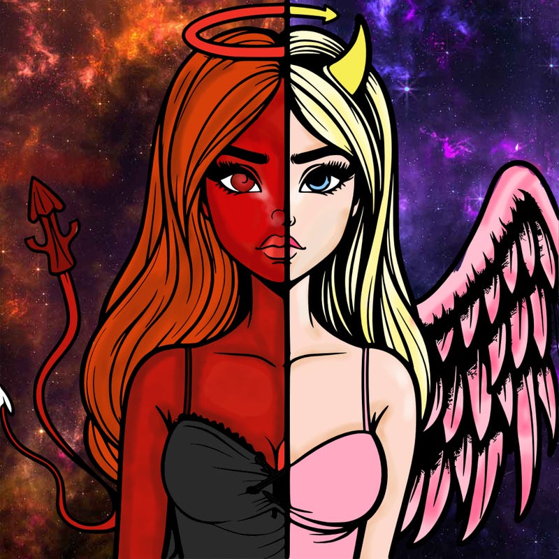 devil vs angel realistic girl