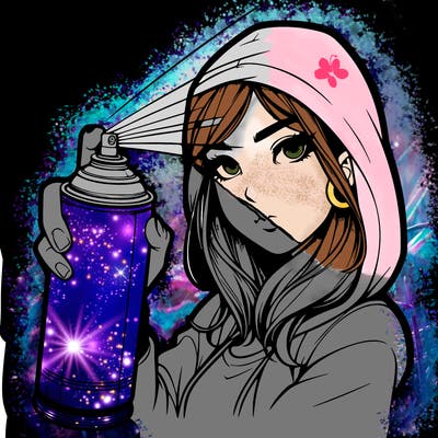 a realistic girl spray, painting