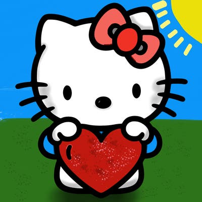 hello kitty with a big heart