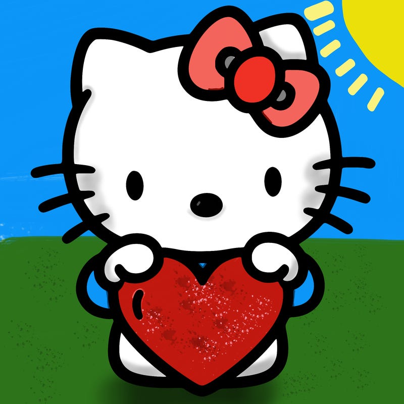 hello kitty with a big heart