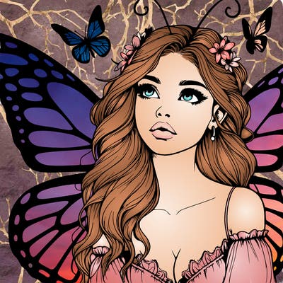 butterfly fairy realistic girl