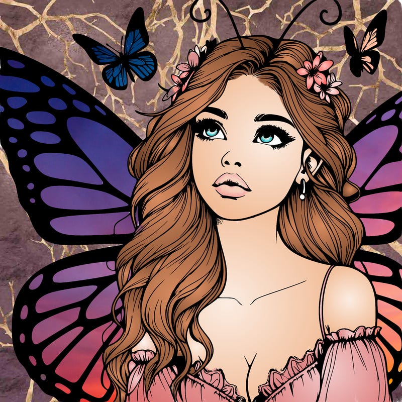 butterfly fairy realistic girl