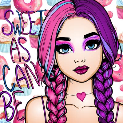 realistic girl with braids