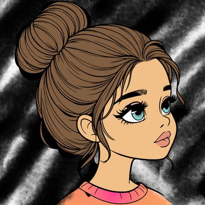 realistic girl with bun