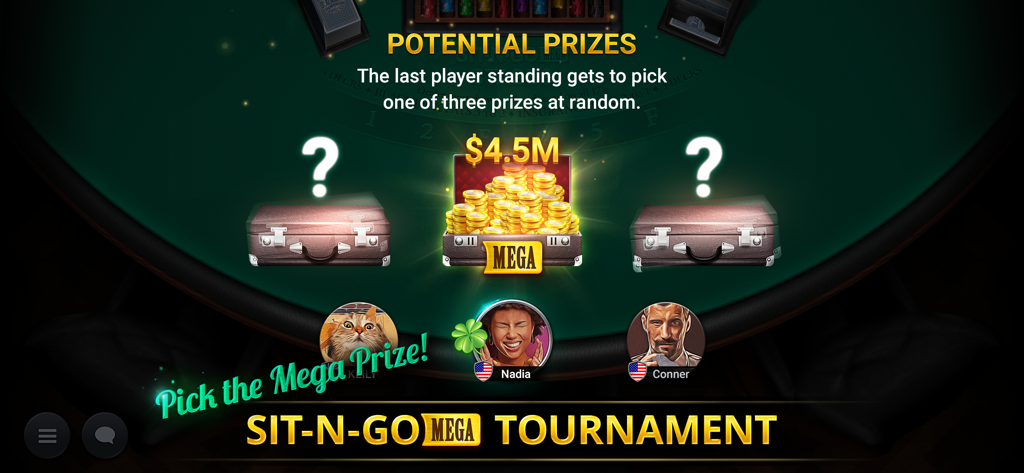 Blackjack Championship - Tournament rewards screen in Blackjack Championship showing potential prizes and player avatars
