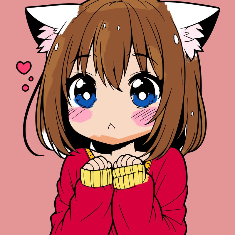 shy anime catgirl