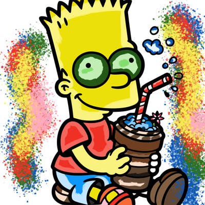 bart drinking a cold slushy