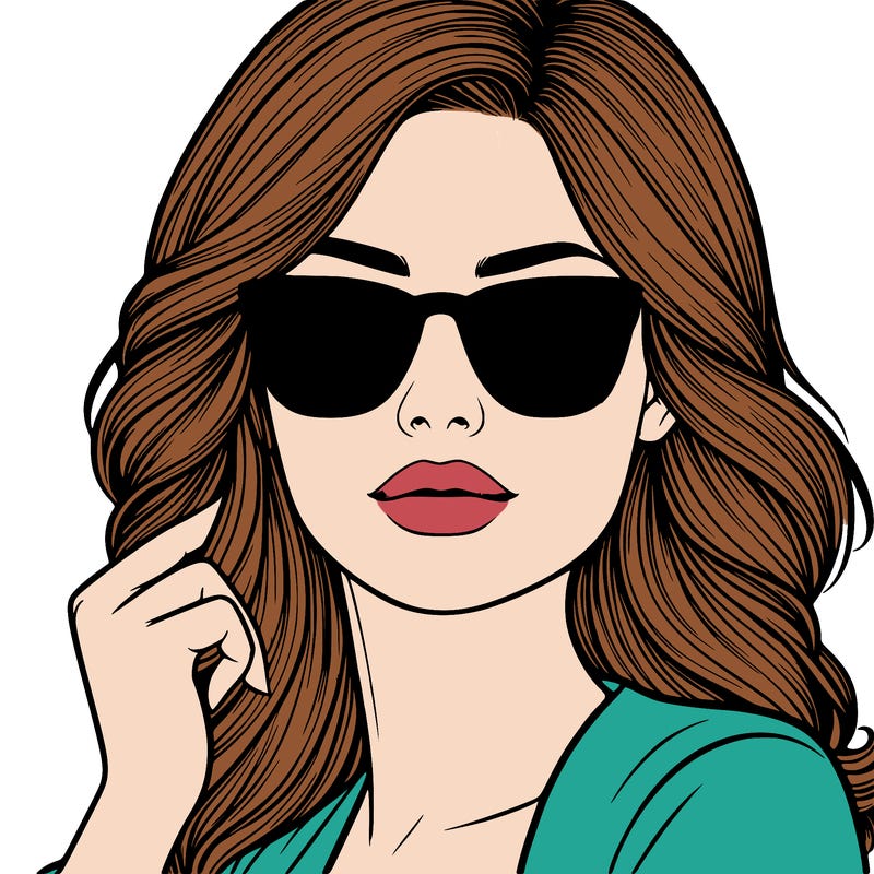 realistic woman with sunglasses