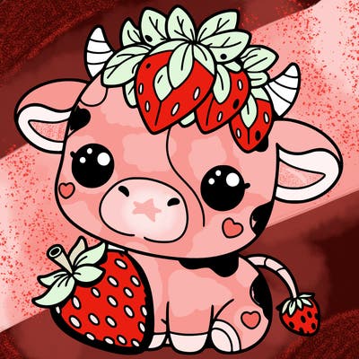 cute strawberry cow