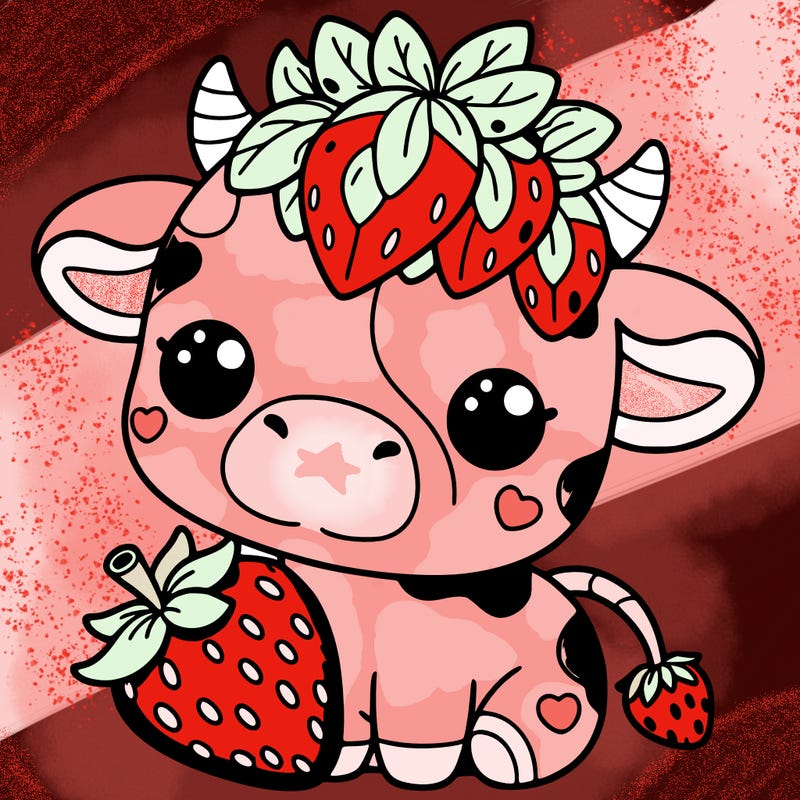 cute strawberry cow