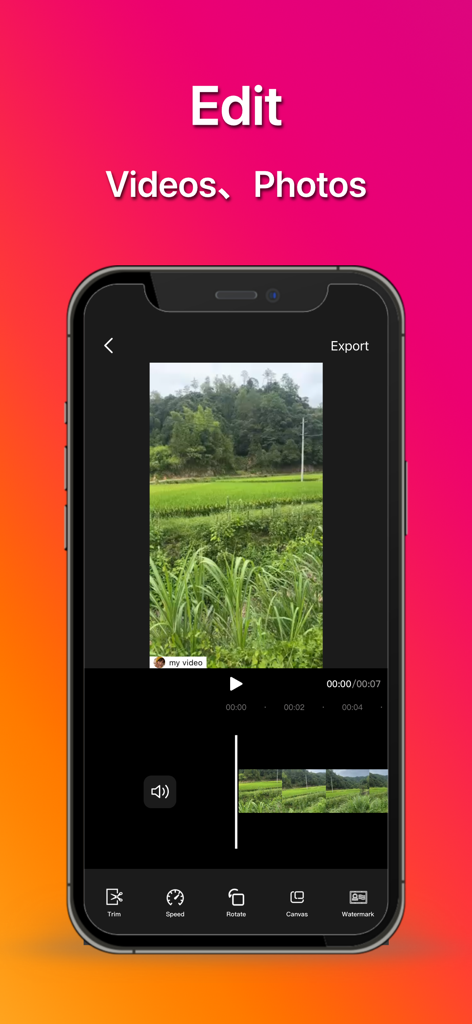 ClipKeep - Instant Save & Edit - ClipKeep app interface for editing videos and photos with tools for trim speed and watermarks