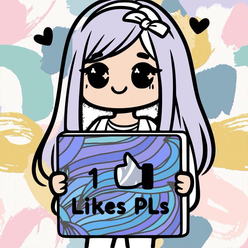 girl holding a sign saying 10 likes pls