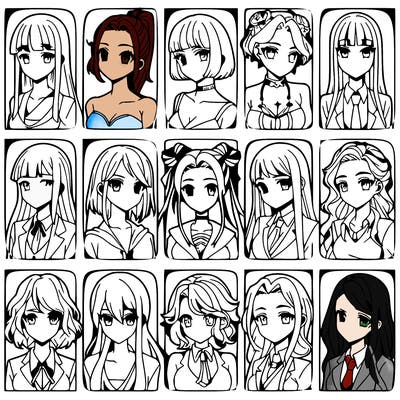 girls that look diffrent anime