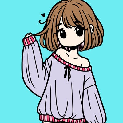 girl in baggy sweater hanging off her shoulder