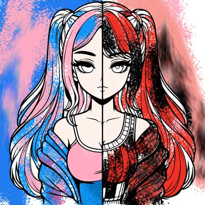 realistic girl split