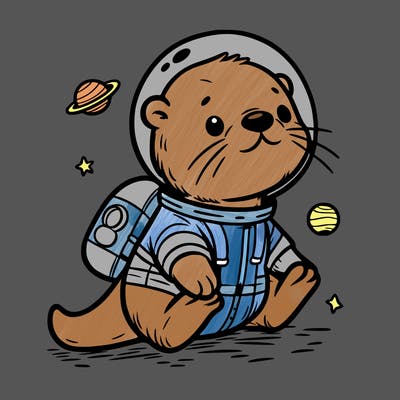 otter in a space suit
