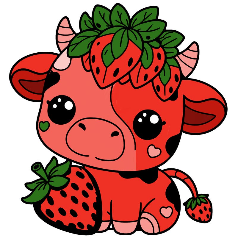 cute strawberry cow