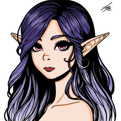 elf girl realistic dark fantasy