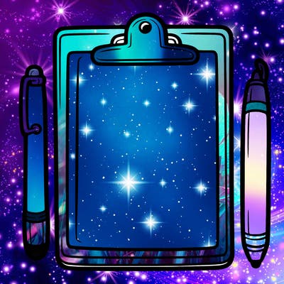 blank clip board with pen