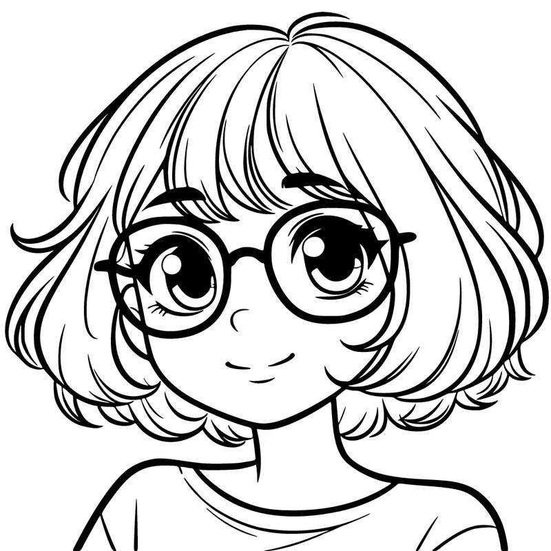 girl with short blonde hair and glasses