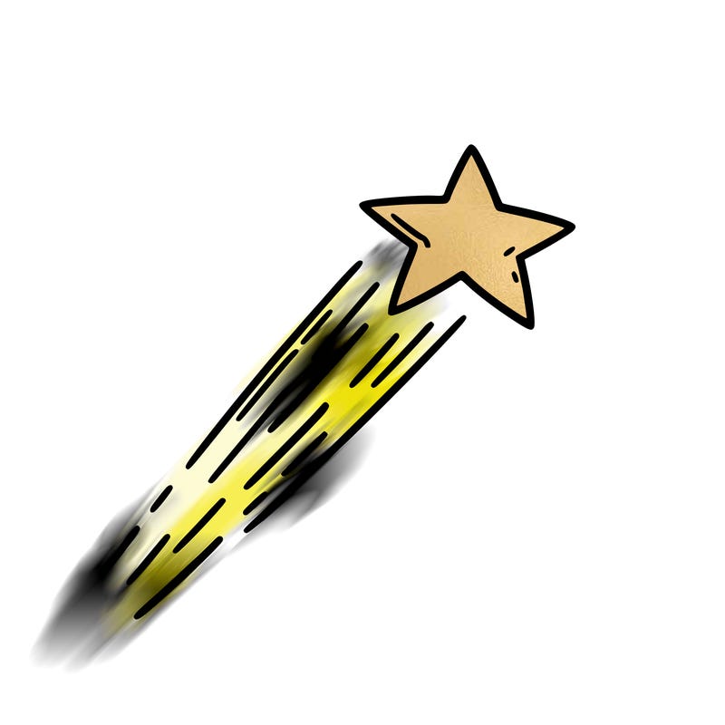 a shooting star in the sky