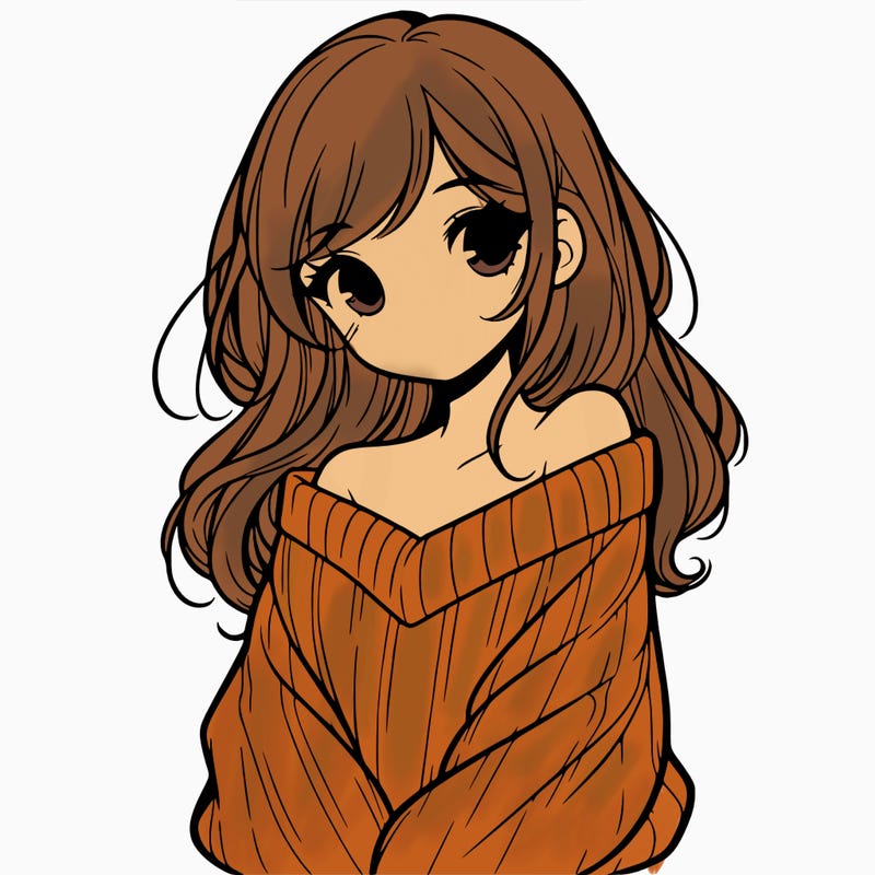 shy pretty girl wearing a sweater that is falling off one shoulder portrait