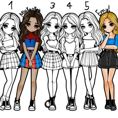 a group of girls realistic