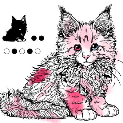 realistic  manecoon kitten