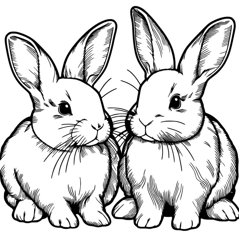two realistic bunnies