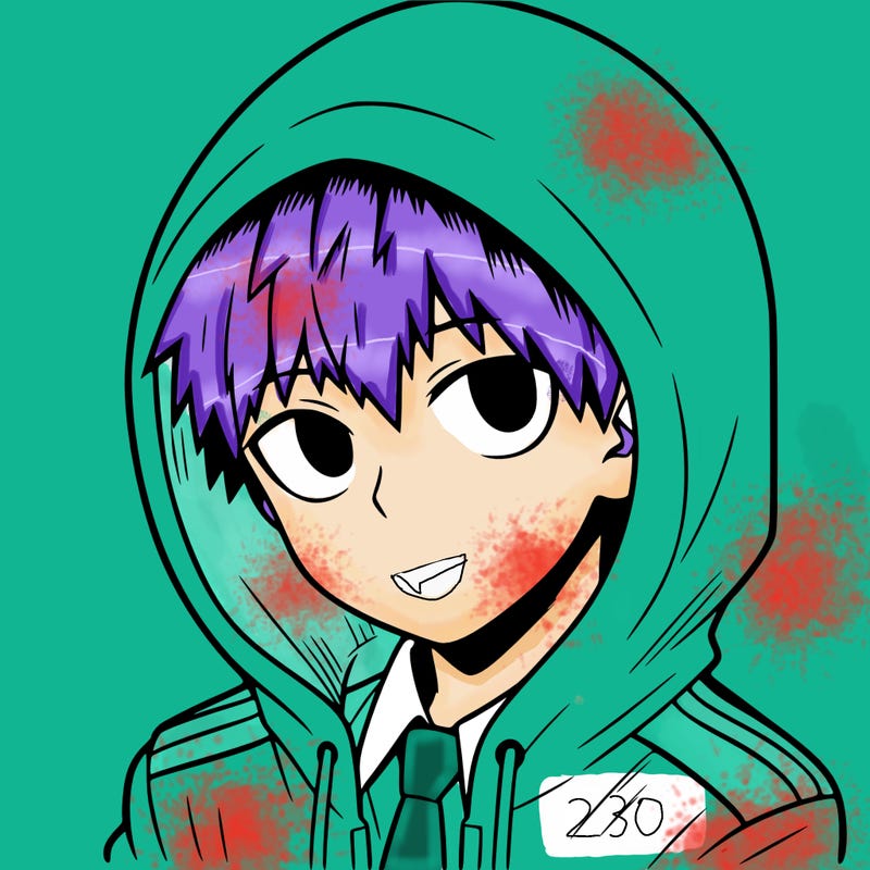 manga character with a hoodie