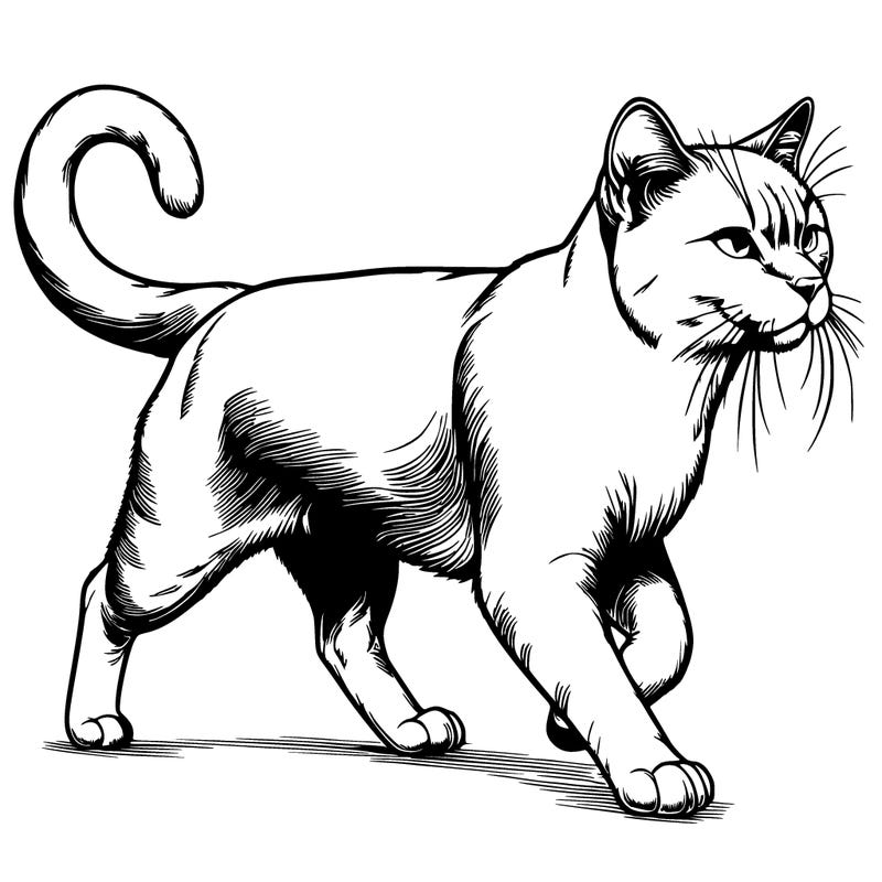 realistic cat walking