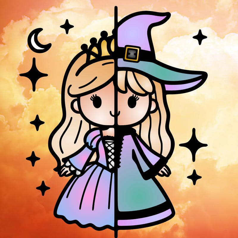 split princess and witch