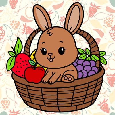bunny in a fruit basket